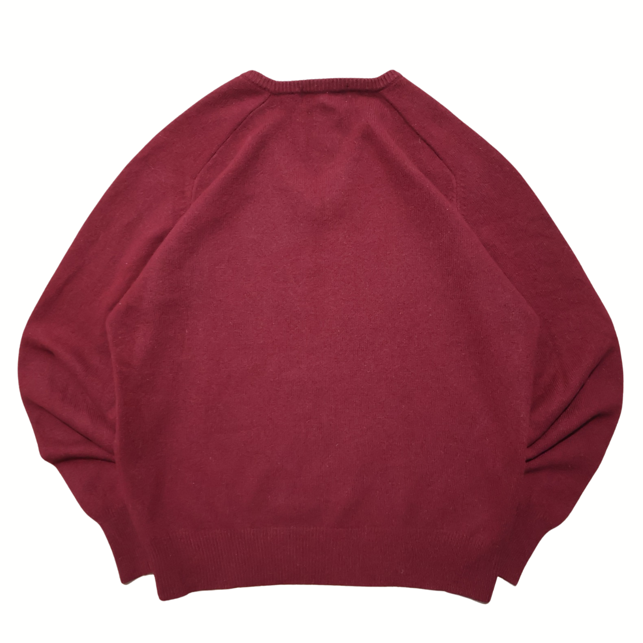 Mens Maroon Ralph Lauren V-Neck sweatshirt (100% Lambs wool) (L)