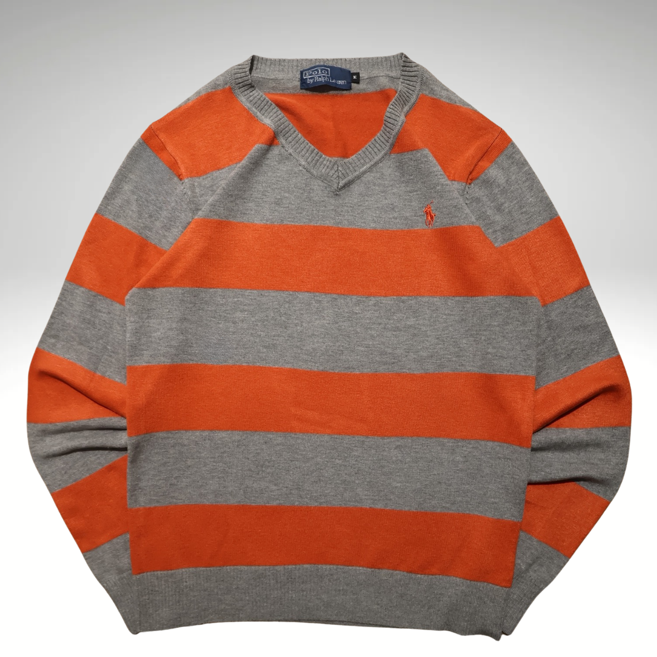 Mens Orange and Grey Ralph Lauren Sweatshirt (M)