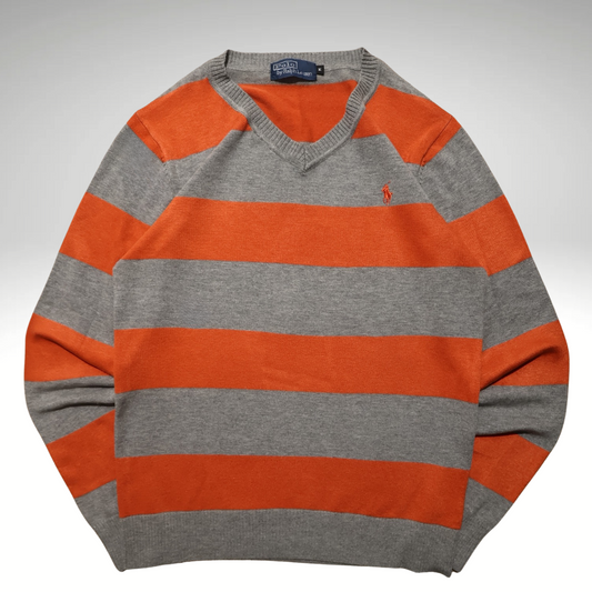 Mens Orange and Grey Ralph Lauren Sweatshirt (M)