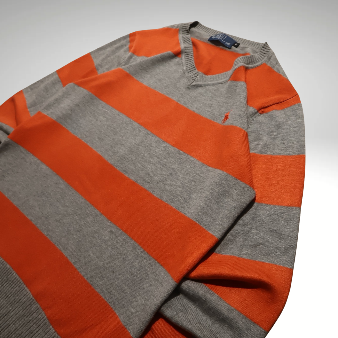 Mens Orange and Grey Ralph Lauren Sweatshirt (M)