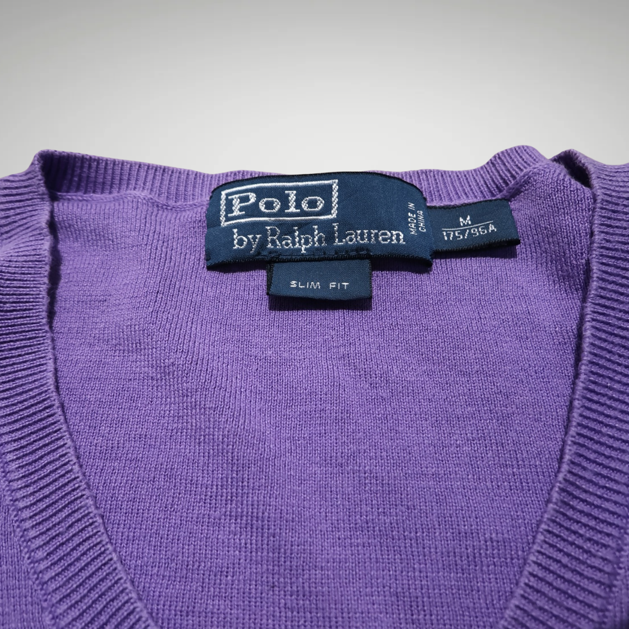 Womens Purple Ralph Lauren V-neck Sweatshirt (M) needs Ptp