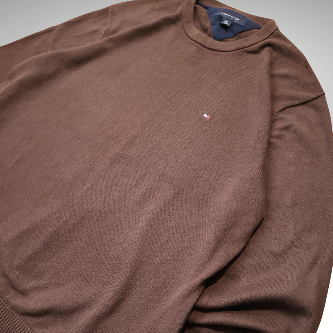 Men’s Dark Brown Tommy Hilfiger Sweatshirt (L)