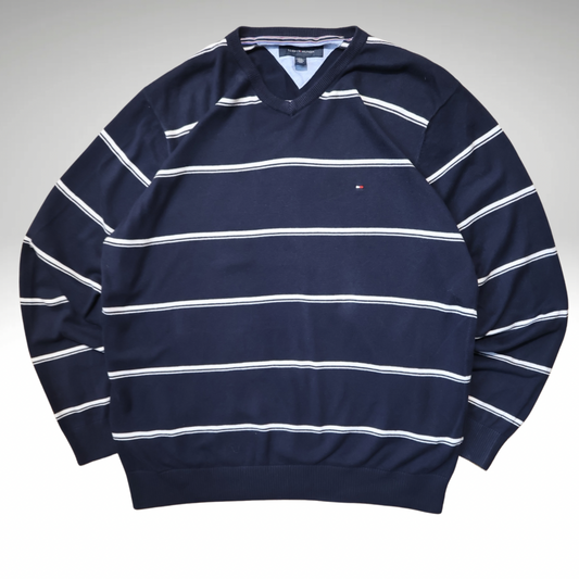 Men’s Navy W White stripes Tommy Hilfiger Sweatshirt (XXL)