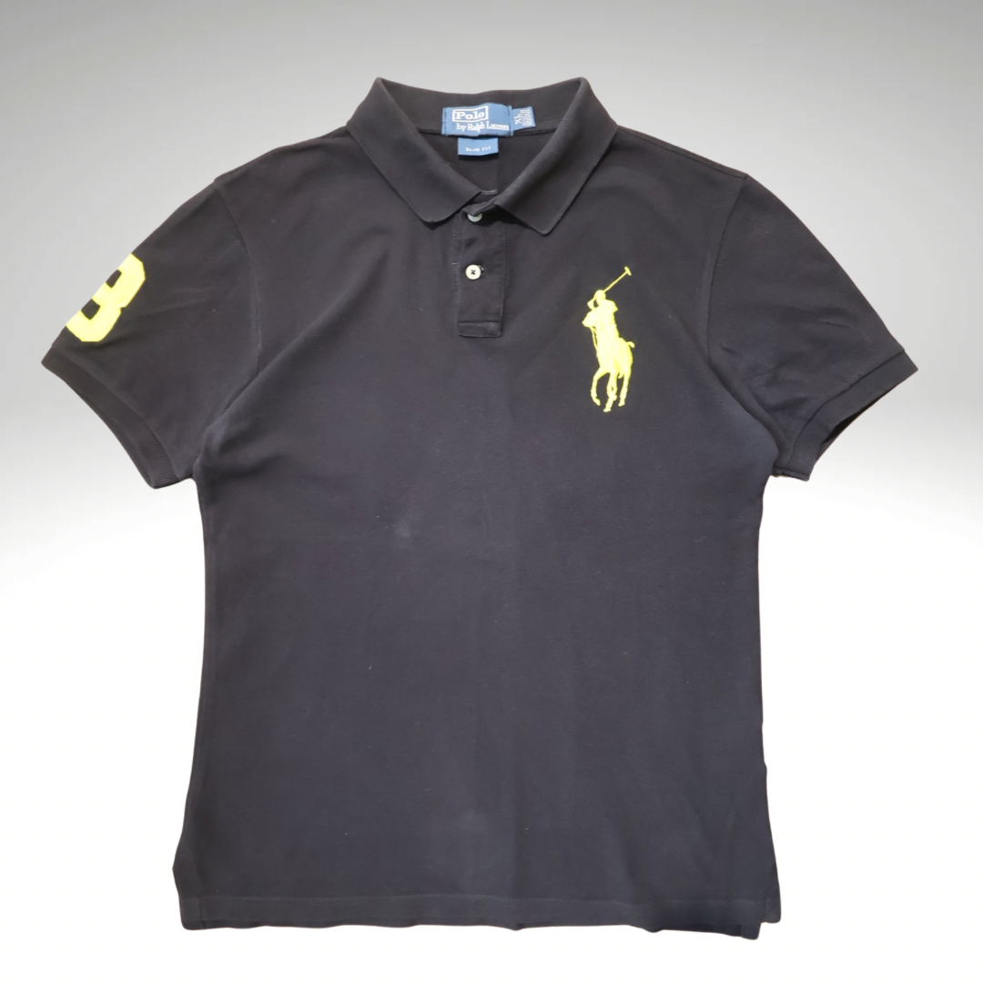 Men’s Black Ralph Lauren Polo-shirt With Yellow Pony Logo (XL)