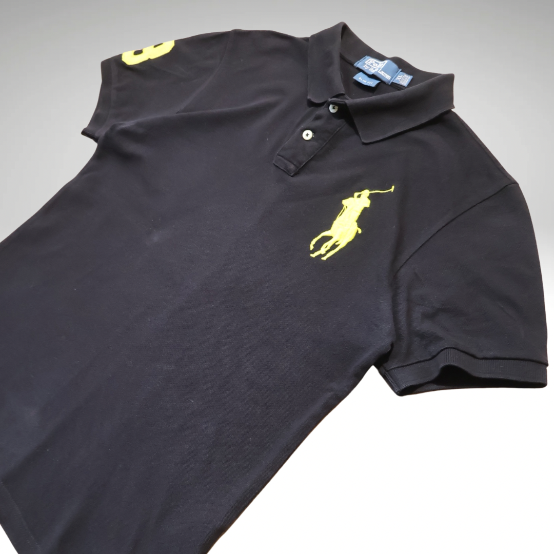 Men’s Black Ralph Lauren Polo-shirt With Yellow Pony Logo (XL)