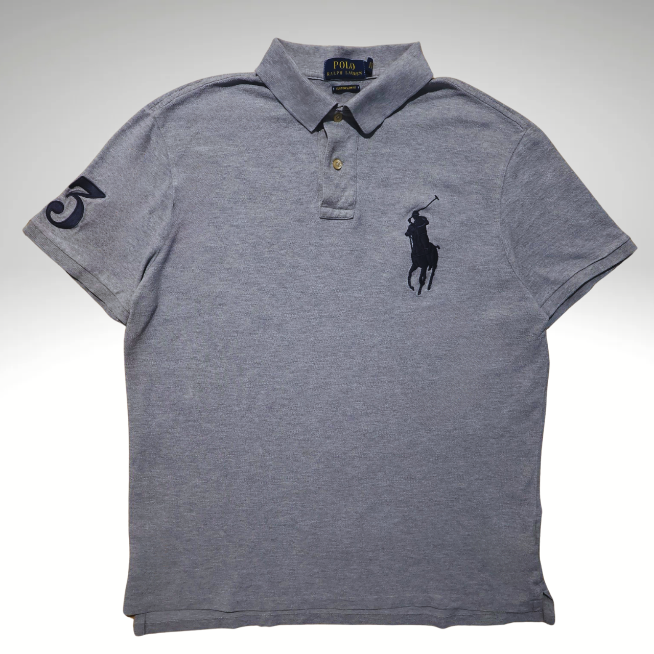 Men’s Grey Ralph Lauren Big pony Polo shirt (L)