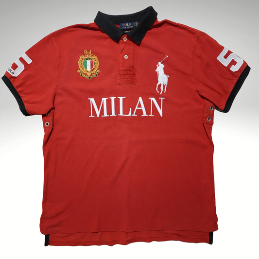 Men’s Red Milan Ralph Lauren Polo shirt (XL)