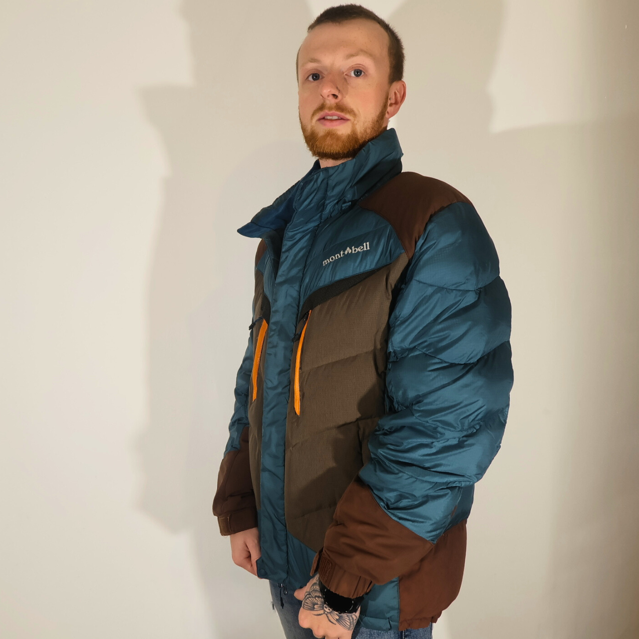 Men’s Blue & Brown MontBell puffer Coat (L)