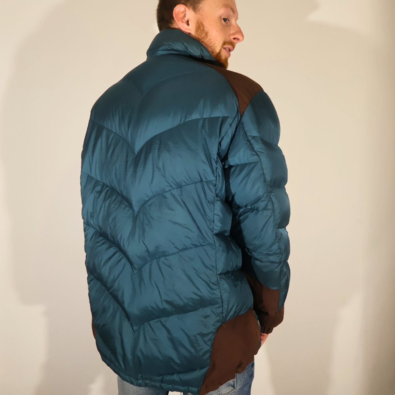 Men’s Blue & Brown MontBell puffer Coat (L)