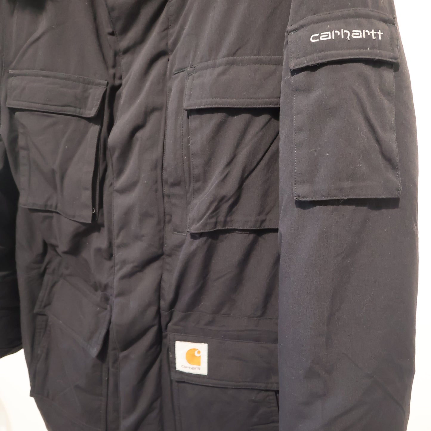 Men’s Black Carhartt parka coat (XS)