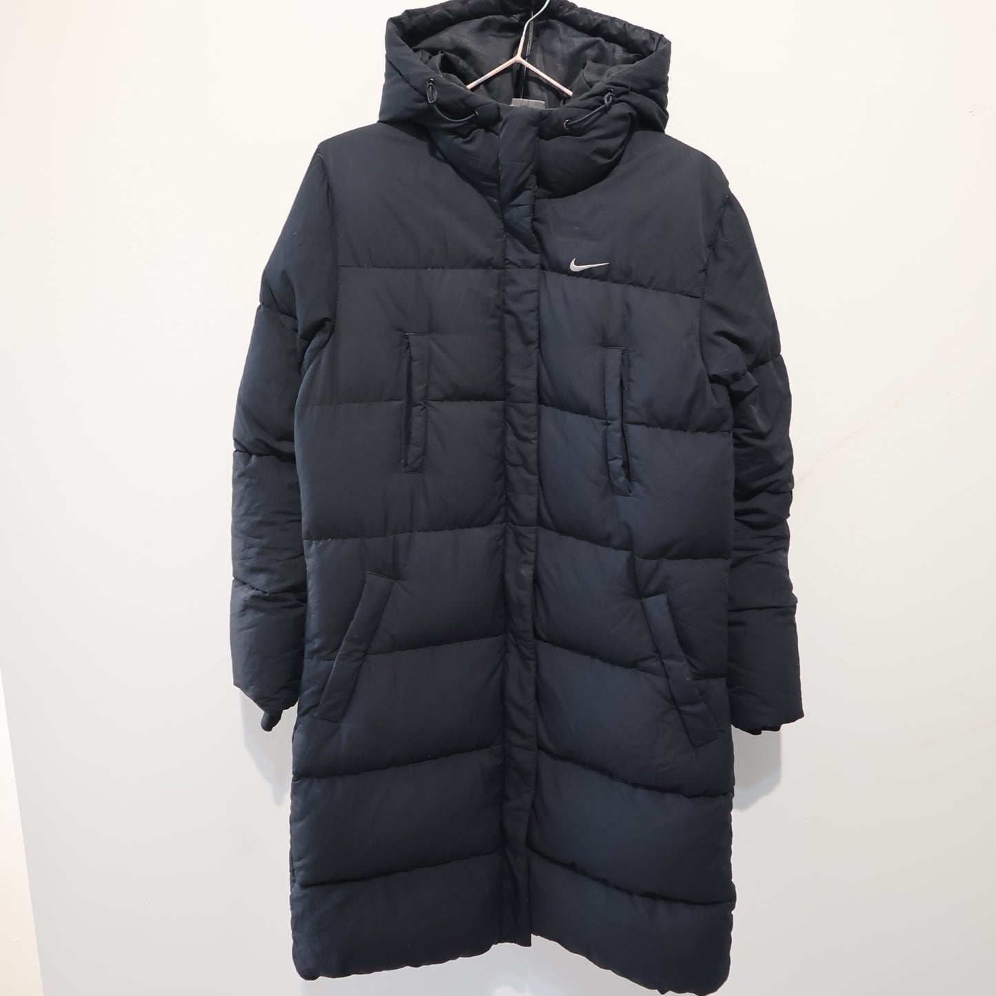 Women’s Black Nike long puffer coat (S)