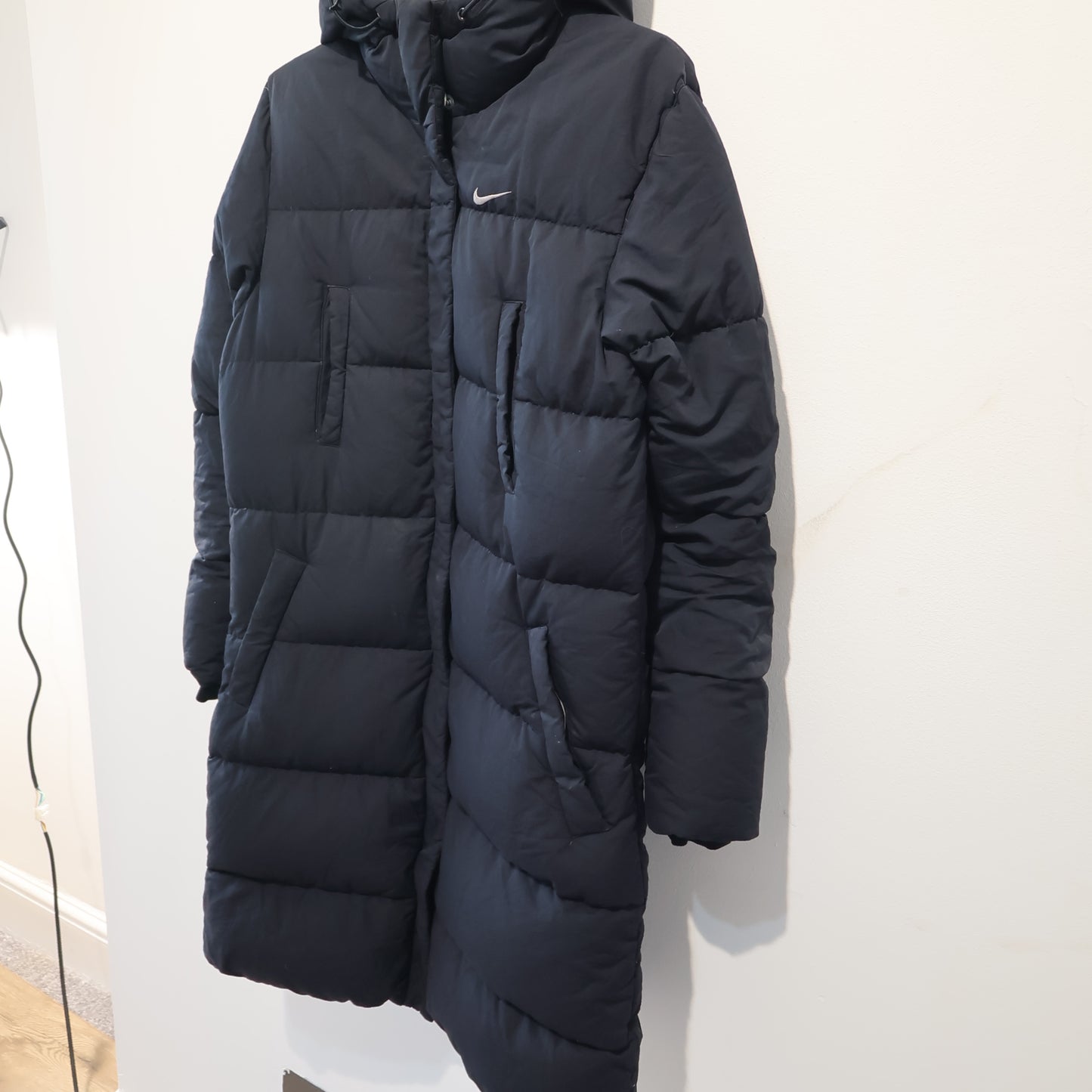 Women’s Black Nike long puffer coat (S)