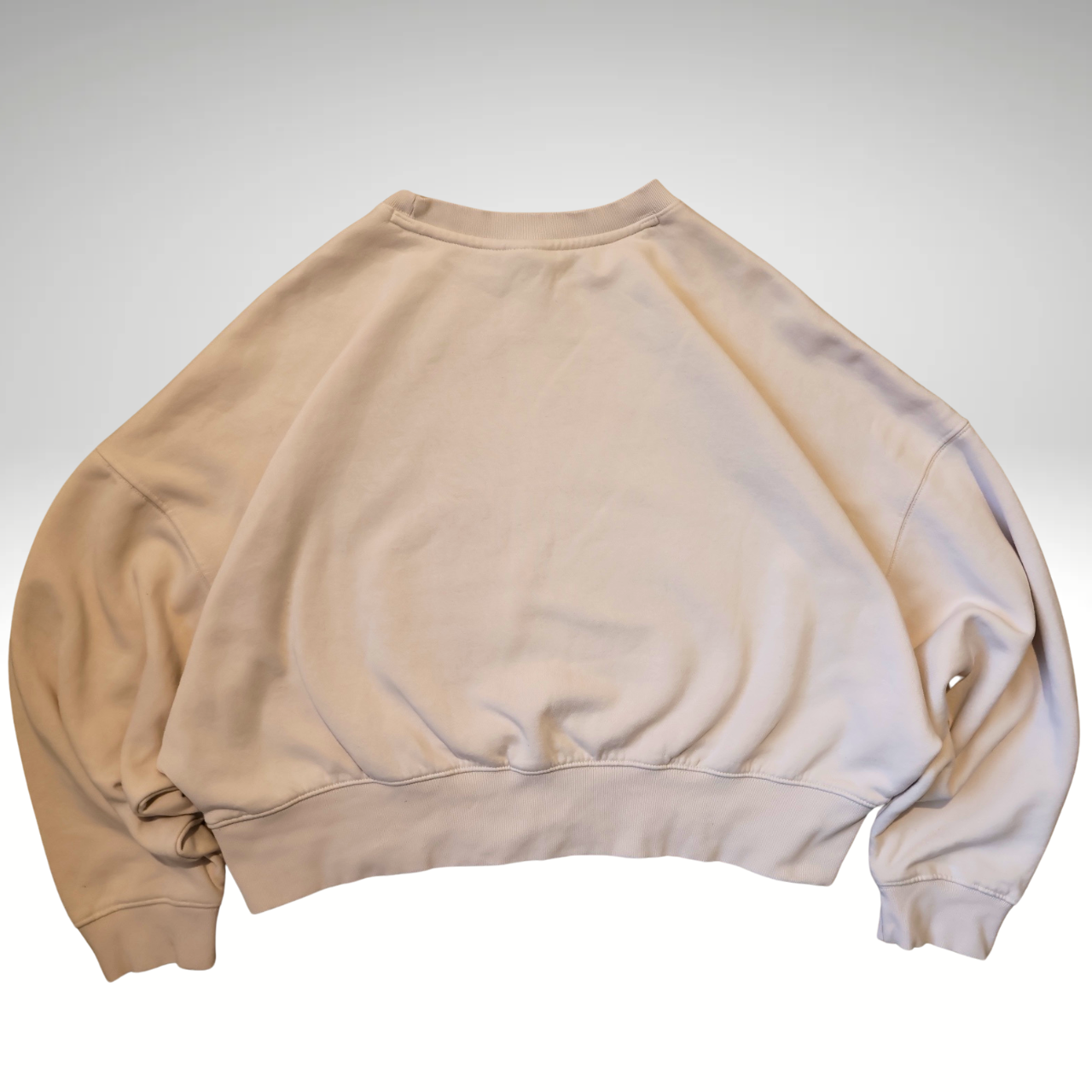 Women’s Beige Adidas Cropped Sweatshirt & Joggers Set (M)