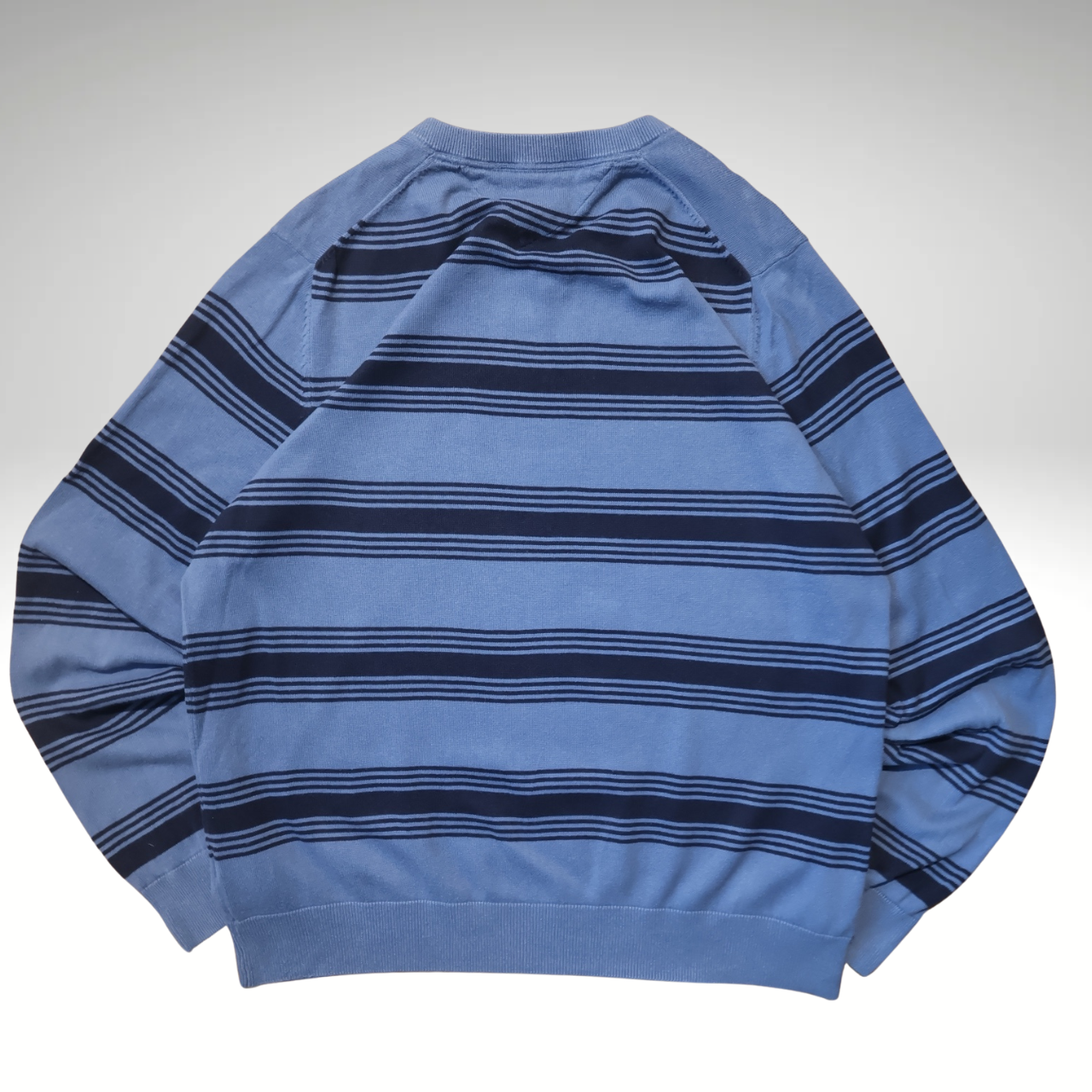 Men’s Blue & Navy Striped Tommy Hilfiger Sweatshirt (L)