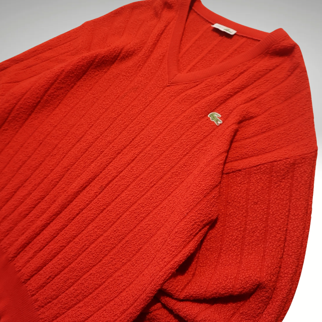 Men’s Red V-back Lacoste Sweatshirt (L)