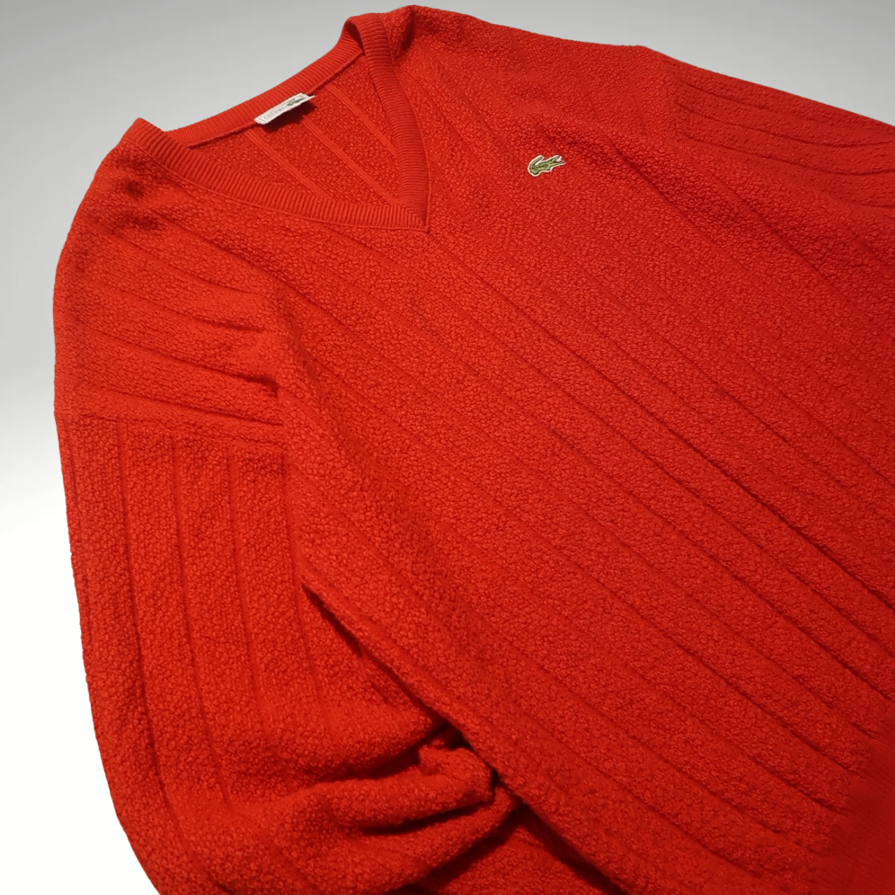 Men’s Red V-back Lacoste Sweatshirt (L)