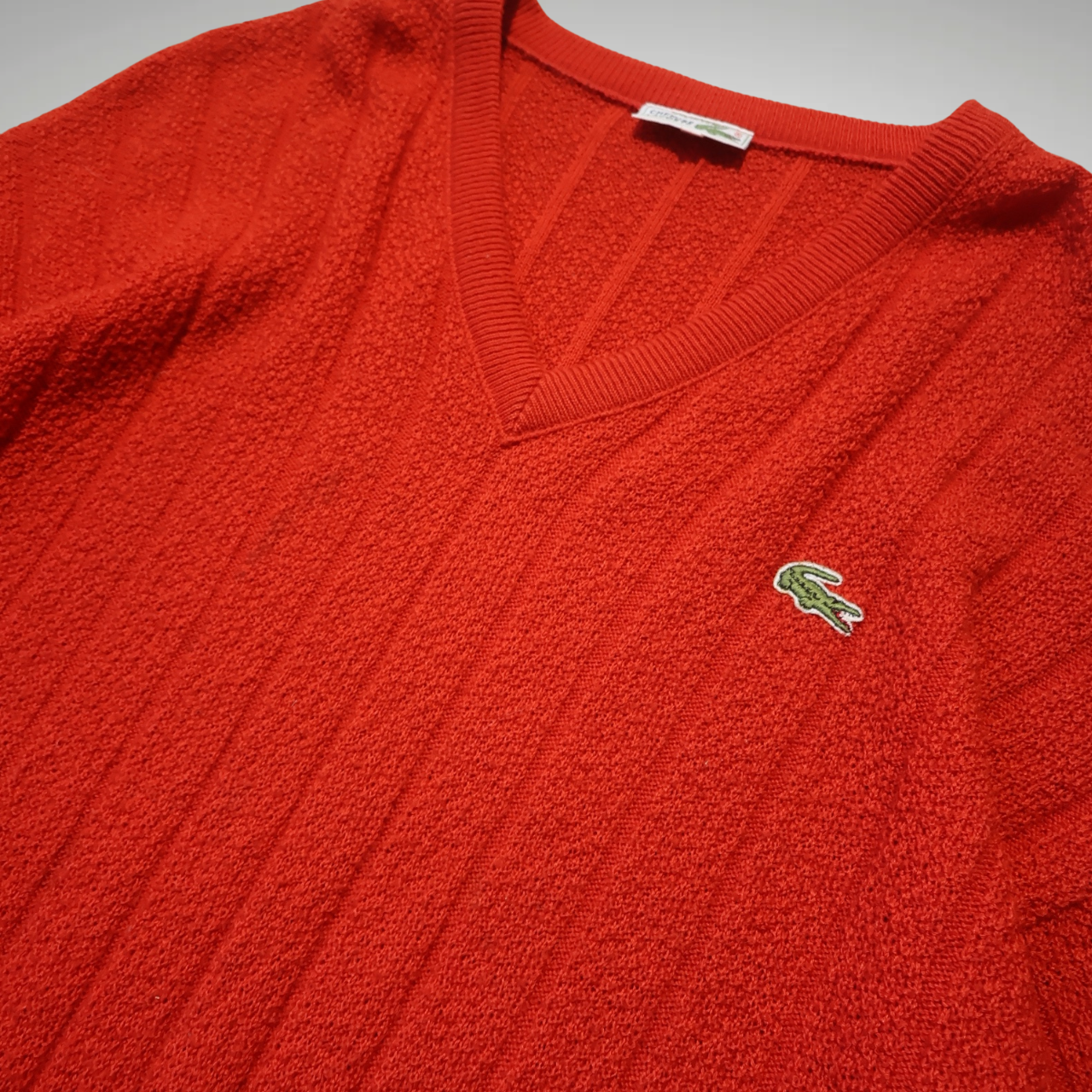 Men’s Red V-back Lacoste Sweatshirt (L)